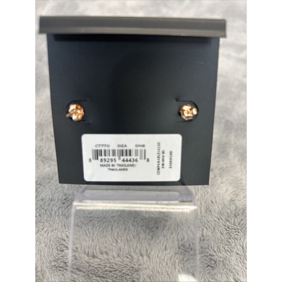 Coach Rose Gold “C” White Logo Huggie Earrings – Signature Engraved Hoops Luxury - Picture 10 of 10